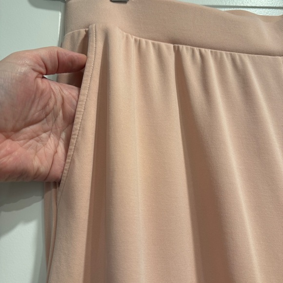 Fabletics Sleek Knit Wide Leg Pull On Pant Blush Pink XL Athleisure Loungewear - Picture 4 of 8